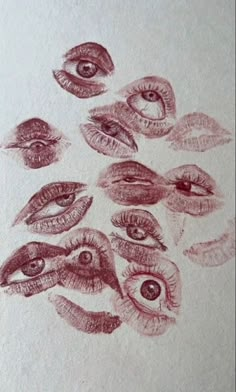 a drawing of many different types of eyes