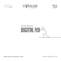 a white background with the words digital push on it