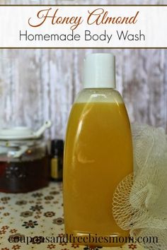 Homemade Honey Almond Body Wash Recipe: Natural and Moisturizing! Castle Soap, Body Wash Recipe, Diy Body Wash, Homemade Body Wash, Homemade Lotion, Honey Almonds, Diy Spa, Homemade Bath Products, Natural Diy