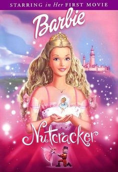 barbie the nutcracker dvd is being held up