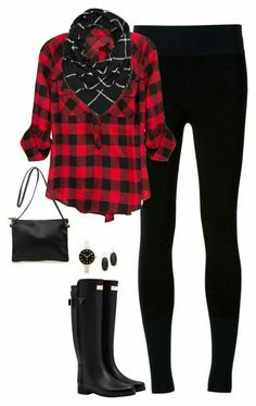 Leggings Boots, Red Plaid Shirt, Black Women Fashion, Looks Style, Black Plaid