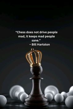 a chess piece with a quote on it