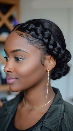 Discover the elegance of Crown Braids with our collection of 25 Dutch Braid Hairstyles for Black Hair. Elevate your style effortlessly with chic and easy looks that showcase your natural beauty. Click the pin to explore more inspiration and join us for endless hair adventures! #CrownBraids #DutchBraids #BlackHairStyles #ChicHair #HairInspiration Braid Crown Black Hair, Two Braid Updo, Dutch Braid Black Women, Crown Braid Black, Natural Hairstyle Wedding, Crown Braids For Black Women, Crown Hairstyles Braided, Updo Braids For Black Hair, Braided Bun For Black Women