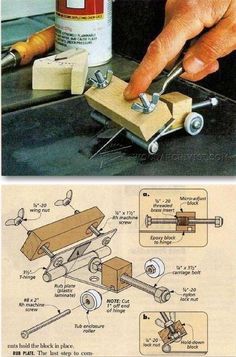 an image of a person working on woodworking with the caption's description below