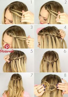 Cómo trenzar la cascada de la coleta | Dryna en 2019 | Pinterest | Cabello, peinados a ... - #cabello #cascada #coleta #Cómo #de #Dryna #en #la #Peinados #Pinterest #trenzar Waterfall Braid, Hair Images, Braided Hairstyles Easy, Trending Hairstyles, Formal Hairstyles, Braids For Long Hair