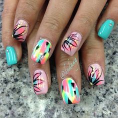 Year Nails, Fingernail Art, Coral Nails, Colorful Nail, Polish Ideas, Finger Nails, Get Nails, Nail Nail