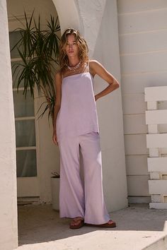 Sightseer Linen Set Feminine Cotton Summer Sets, Feminine Cotton Sets For Summer, Relaxed Fit Cotton Sleeveless Set, Elegant Linen Summer Sets, Chic Cotton Summer Sets, Feminine Sleeveless Daywear Sets, Elegant Summer Linen Sets, Chic Summer Cotton Sets, Elegant Sleeveless Linen Set