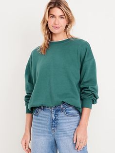 SoComfy Oversized Tunic Sweatshirt | Old Navy Oversized Plus Size, Tie Dye Sweater, B 17, Pajamas Gift, Dropped Shoulder Sweatshirt, Oversized Tunic, Green Sweatshirt, Tunic Sweatshirt, Navy Green