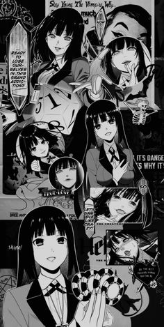 some anime characters with different expressions on them