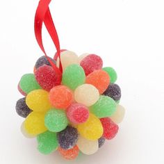 a christmas ornament made out of gumdrops