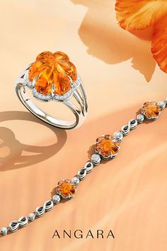 Summer called...and it's asking you to go all out with our citrine stunners. Add a pop of this orangey-yellow gorgeousness to all your fits. Click the link to shop now. Bracelet And Ring, Spring Jewelry