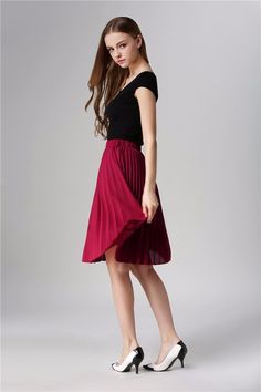 Material: Chiffon • Dresses Length: Knee-Length • Style: Casual, :Short Dresses • Decoration: None • Silhouette: Pleated • Waistline: Empire • Type: Solid, Broadcloth • Tutu: :Tutu Skirt Women • Length: :Midi Skirt • Skirts: :Faldas Style Jupe, Tutu Skirt Women, Pleated Chiffon Skirt, Tutu Skirts, High Waisted Pleated Skirt, Women Skirt, 2016 Summer, Chiffon Material, Skirt Vintage