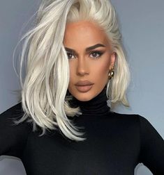 Icy Blonde Hair, Grey Hair Inspiration, Homecoming Makeup Black, Silver Blonde, Homecoming Makeup Looks, Platinum Hair, Blonde Hair Looks, Makeup Homecoming