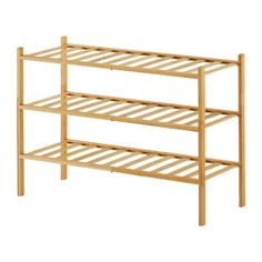 a wooden shelf with three shelves on each side and one shelf below the bottom level