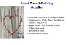 heart - shaped painting supplies displayed canvass, or as mixed media pad