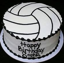 a birthday cake decorated with a volleyball ball