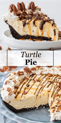 My turtle pie is a cut above the rest, made with combination of a pudding filling and a cream cheese filling for the absolute best texture and taste! After extensive testing, I finally nailed the ultimate creamy caramel filling that I pair with my popular Oreo crust and then top with whipped cream, chocolate, caramel, and crunchy pecans. No Bake Turtle Pie, Turtle Pie Recipe, Turtle Pie, Grazing Boxes, Smores Dessert, Dessert Oreo, Thanksgiving Desserts Easy, Quick Easy Desserts, Cake Stuff