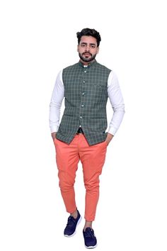 "This dress is shipped to you via a fast shipping so that normally the product is delivered to you in 3 to 5 days Only Waistcoat Jacket Style Ethnic Menswear Body Fit Size . Also We Keep 2.5 Inches Extra Margin In The Dress. Size guide : Nehru Jacket/Coat/Blazer Size Should be \"6\" inch over your jeans waist size (for eg : if you wear a \"30\" size jeans your waist coat size should be \"36\") Disclaimer, Product Colour may slightly vary due to photographic lighting sources or your monitor setti Festive Tailored Nehru Jacket With Stand Collar, Fall Festive Nehru Jacket, Traditional Semi-formal Nehru Jacket For Fall, Traditional Semi-formal Fall Nehru Jacket, Traditional Fall Semi-formal Nehru Jacket, Koti Jacket, Fashion Words, Waist Coat, Fancy Buttons