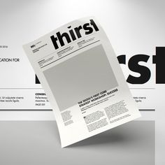 a newspaper with the word thirst printed on it