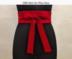 Plus Size Obi Belts for Women, Red Obi Belt for Kimono, Long Dress Belt. More sizes and color options available. OBI Belt Sash for Plus Size - up to 50 inches waist size Select any one from two styles : 1. OBI Belt with Keyhole (small side slit) 2. OBI Belt without Keyhole ( no small side slit) Please check third image The midsection is interfaced with cotton interfacing to give slim waist look with flat tummy and graceful curves. No raw fabric edges. Made of Dupioni Silk Faux - Texture on the fabric is similar to pure dupioni silk. Stylize it any style you like, wrap it over your waist with an elegant bow at the side or tie it around to form a bow at the front. Accessorize your outfit with this gorgeous addition in your wardrobe. These belts are perfectly suitable for many occasions, even Black Mannequin, Cincher Belt, Dress Belts, Women Kimono, Shopping Gifts, Raw Fabric, Women Waist, Belt Women, Dupioni Silk