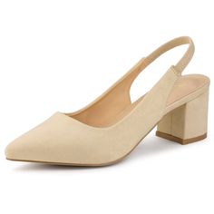 Shop Allegra K for faux suede pointed toe block heel slingback pumps you are looking for, get more women's chunky heel for yourelf. Order now! Free Returns! Block Heel Slingback, Heels Beige, Heels Block, Skirt Heels, Heeled Pumps, Block Heel Pumps, Chunky Heel Pumps, Womens Chunky Heels, Slingback Heels