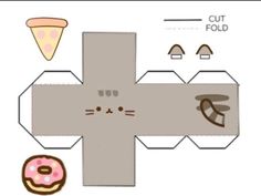 an image of a cross with doughnuts and pizza on the side that says cut fold