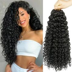 Category:Extension; Gender:Women's; Quantity:8 pack; Occasion:Birthday,Vacation,Party / Evening,Daily Wear,Party Evening; Age Group:Adults; Hair Extension Type:Pre Looped; Hair Material:Synthetic Hair; Texture:Curly; Length:18 inch; Heat Resistant:Yes; Listing Date:02/15/2023; Can Be Permed:No; Unit Weight:0.288 Wavy Braids, Water Wave Crochet Hair, Deep Wave Crochet Hair, Curly Faux Locs Crochet, Wavy Hair With Braid, Curly Crochet Hair, Curly Faux Locs, Water Wave Crochet, Wave Crochet