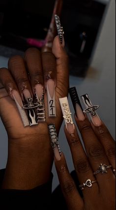 Matte Birthday Nails, Black 21st Birthday Nails, Birthday Nail Set Ideas Black, Sweet 16 Birthday Nails, Birthday Nails Gemini, 21st Birthday Nails Acrylic, 22nd Birthday Nails, Aquarius Birthday Nails, Aries Birthday Nails