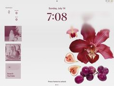 an image of a website with flowers and fruit on the front page that reads 7 08