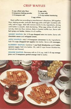 the recipe for crisp waffles is shown here