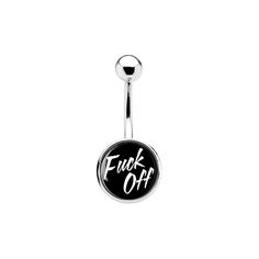 Black and White F*ck Off Belly Ring Black And White Ring, Black And White Rings, Piercing Rings