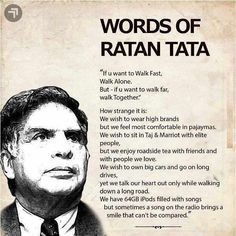 an old poster with the words of ratan tata