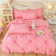 44252651716820|44252651749588|44252651782356|44252651815124 Envelope Pillowcase, Simple Envelope, Color Bedding, Korean Princess, Style Bedding, Ruffle Bed Skirts, Ruffle Bedding, Bed Skirt, Flat Bed