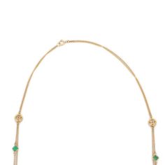 This is part of Chairish’s Fine Jewelry assortment.  Emerald Necklace in 18K Gold studded with square cut emeralds. Accessorize your look with this elegant emerald beaded necklace. This stunning piece of jewelry instantly elevates a casual look or dressy outfit. Comfortable and easy to wear, it is just as exquisite worn alone or layered with other charms for a modern fashion statement.  PRODUCT DETAILS :-  > Material - 18K Solid Yellow Gold > Gemstone - Emerald  > Stone Weight - 3.75 ct > Stone Pcs - 16 > Stone Shape - Square  > Stone Size - 3.5 mm > Diamond Weight - 0.35 ct  > Diamond size - 1.3 mm > Diamond Pcs - 24  > Length - 32 inches > Gross Weight - 10.61 Grm > Setting - Bezel setting Elegant Yellow Gold Emerald Necklace With Adjustable Chain, Elegant Emerald Necklace In Yellow Gold With Jewels, Elegant Yellow Gold Emerald Necklace With Jewels, Emerald Necklace With Delicate Yellow Gold Chain, Yellow Gold Emerald Necklace With Delicate Chain, Elegant Emerald Necklace With Adjustable Chain, Delicate Yellow Gold Emerald Necklace, Elegant Emerald Necklace With Adjustable Chain For May Birthstone, Elegant Green Jewelry With Box Chain