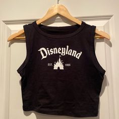 Never Worn! So Cute! Disney Tanks, Black And White Dog, Muscle T Shirts, Red Tank, Red Tank Tops, Sleeveless Pullover, Grey Tank Top, Gray Tank, Disney Ladies