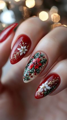 Art Noel, Candy Cane Nails, December Nails, Red Christmas Nails, Christmas Nails Easy, Cute Christmas Nails, Christmas Gel Nails, Nails Easy