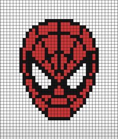 a cross stitch pattern with a spiderman face