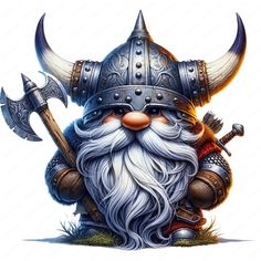 Viking Comic Art, Viking Gnome, Snow White Dwarfs, Art Viking, Planer Cover, Gnome Clipart, Art Printables, Mythology Art, Digital Print Fabric