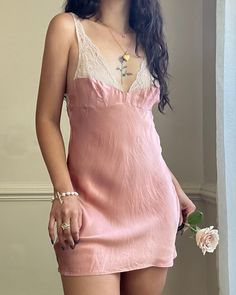 - Victoria's secret sunset pink silk slip dress featuring floral embroidery cup with v-cutout back lined with lace details-adjustable straps; back ribbon attachment; 100% silk- size S- lovely condition with no visible flaws 🤍Model Measurements:- Bust: 34B- Waist: 26- Hip: 38- Height: 5"4 🤍 Size of mannequin: size 2 - 4 Feminine Backless Dress With Lace Trim, Feminine V-neck Slip Dress With Delicate Straps, Summer Satin Dress With Lace Patchwork, Satin Lace Patchwork Summer Dress, Satin Lace Patchwork Dresses For Summer, Silk Sleeveless Slip Dress With Delicate Lace, Sleeveless Silk Dress With Lace Back, Delicate Lace Spaghetti Strap Sleep Dress, Spaghetti Strap Delicate Lace Sleep Dress