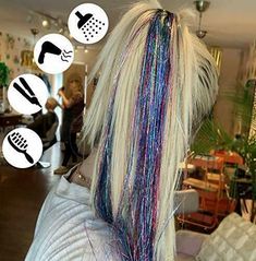 17 Colors 120cm/48" Party Holographic Hair Accessories Glitter Hair Tinsel Sparkle Extensions 150 Strands/Pack- 5 Packs/lot Bling Twinkle Hair Extension feather Thin, narrow & lightweight, our Hair Tinsel feels soft and silky like hair Made from 100% high-grade, heat-resistant polyester fiber 1 pack is about 150 strands.But some maybe 120 strands. some maybe 180strands. we are handmake. please understand. Shampoo, blow-dry, style, even curled, Heat-resistant，flat-iron upto 180 degrees!(PS:9# and Party Tinsel, Sparkle Hair, Tinsel Hair, Holographic Hair, Hair Glitter, Hair Tinsel, Fairy Hair, Colors Hair, Glitter Party