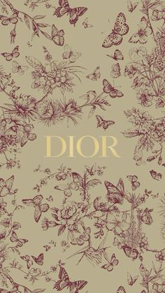 a book cover with flowers and butterflies on the front, in gold lettering that reads dior