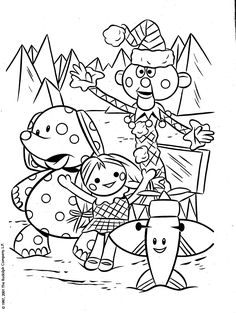 an image of cartoon characters coloring pages