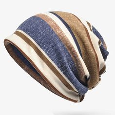 Season:Winter; Gender:Unisex; Quantity:1pcs; Style:Travel; Hats Category:Beanie Hat,Knit Beanie; Occasion:Vacation,Outdoor; Material:Polyester; Function:Windproof,Warm; Pattern:Striped; Design:Print; Front page:FF; Listing Date:09/20/2023 Accessories Blue, Cotton Beanie, Winter Collars, Striped Beanies, Hat Accessories, Mens Beanie, Bonnet Hat, Turban Hat, Large Scarf