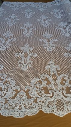 an image of white lace on a table