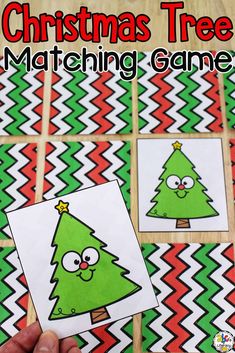 christmas tree matching game for kids