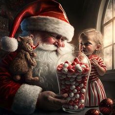 Santa Claus Pictures, Beautiful Christmas Scenes, Santa Paintings, Santa Claus Images, Frozen Christmas, Foto Transfer, Santa Pictures, Christmas Artwork, Christmas Interiors