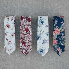 DAZI - Ron Burgundy - Red Floral Skinny Tie Burgundy Pocket Square, Mens Floral Tie, Navy Suit Wedding, Ron Burgundy, Ties Mens Fashion, Cruise Wedding, Bride And Groom Gifts, Engagement Photo Outfits, Sharp Dressed Man