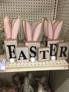 some bunny ears are sitting on the shelf