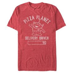 You've got a friend in this officially licensed Pixar Toy Story Serving Local Pizza Planet Delivery Driver Men's Graphic T-Shirt! Enjoy a slice of this tasty Pizza Planet-inspired tee that reads "Pizza Planet Delivery Driver '95" alongside a distressed white graphic of an adorable waving three-eyed squeeze alien to celebrate the iconic Pizza Planet restaurant. First step to infinity and beyond; second step to out-of-this-world fashion with this men's Toy Story-inspired tee! Toy Story Pizza Planet, X-wing Starfighter, Star Wars Spaceships, Pizza Planet, Mens Toys, Star Wars Men, Delivery Driver, X Wing, Star Wars Shirts