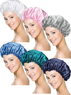 PRICES MAY VARY. Multi-functional satin bonnet: this set of 6 sleep caps can not only be worn at home for keeping your various hairstyles when sleeping, like straight hair, updos, ponytail, curly hair and so on, but also practical for making up, washing face and showering use Rich color combination: available in 6 different colors, detailed color please see pictures, these satin sleeping caps with classic solid colors are soft and elastic to wear, allowing you keep in style while you sleep Flexible and stretchable: the opening diameter of the night sleeping hair cover cap is approx. 24 cm/ 9.4 inch, with good elasticity, can be adjusted easily according to actual needs, not easy to fall off, common size fits for most women Comfortable material: our elastic sleeping hats are made of quality Hair Updos Ponytail, Straight Hair Updos, Updos Ponytail, Ponytail Curly Hair, Ponytail Curly, Sleeping Hat, Night Hair, Washing Face